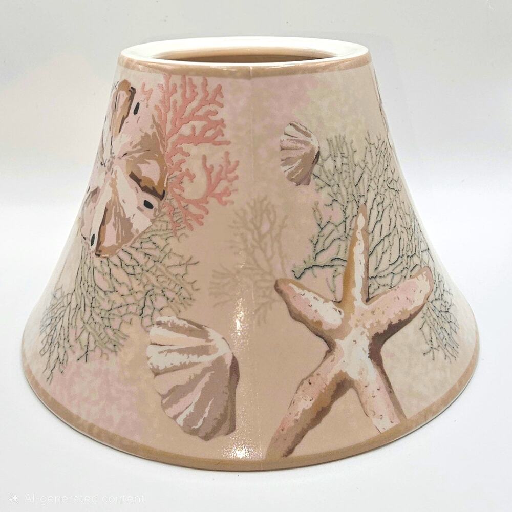 Retired Yankee Candle Large Jar Shade Oasis Seashore Collection Starfish Coral